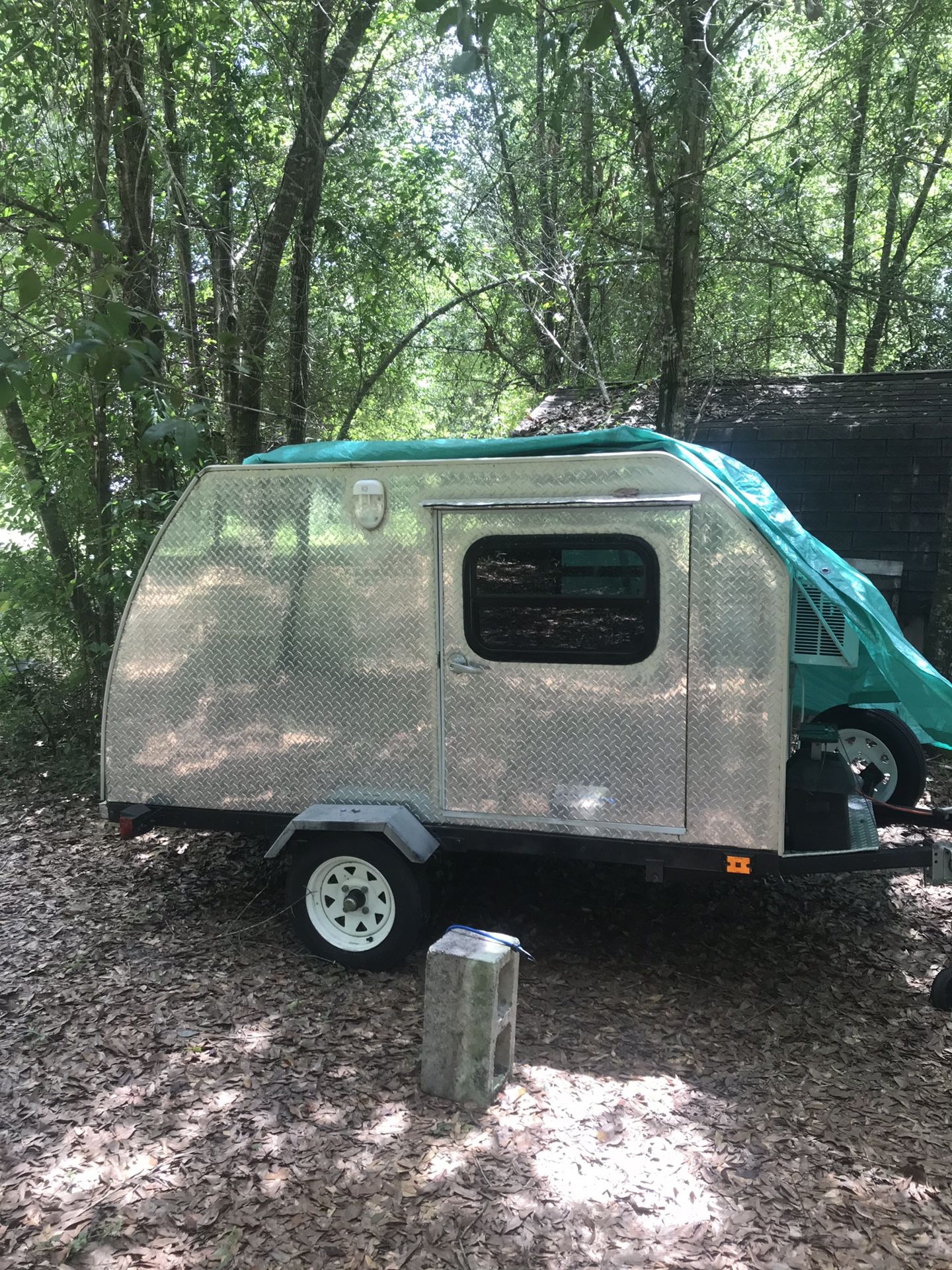 Diamond plated Micro Teardrop Camper