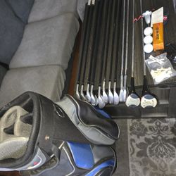 4 Northeastern Golf Co Clubs, 7 Power Bridge V Series, Ignite Gold Balls, Zevo Bag 