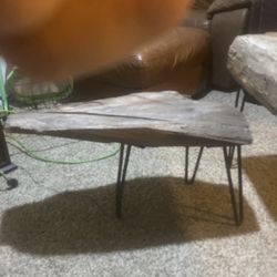 Rustic end table with antique legs