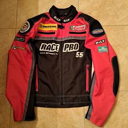 Bilt Racer Biker Jacket Patches Men’s Size L 