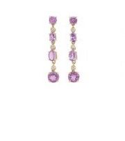 Natural Diamond Amethyst Sterling Earrings
