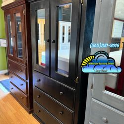 Heavy Duty Black Pine Closet Wardrobe 