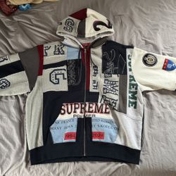 Supreme Patchwork Zip Up Hoodie 