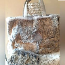 Chanel Rabbit Fur Tote With Coin Purse 