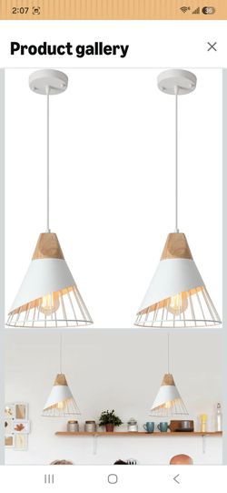 White Pendant Light, 2 Packs
