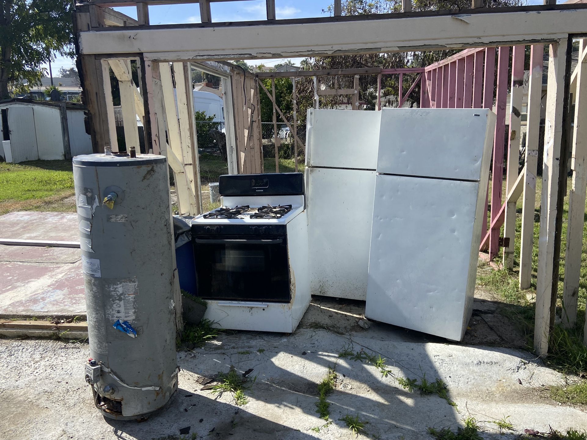 Free refrigerators, stove, and water heater