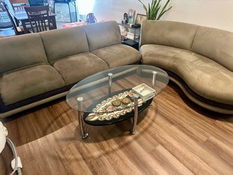 2 Piece Sectional curved sofa