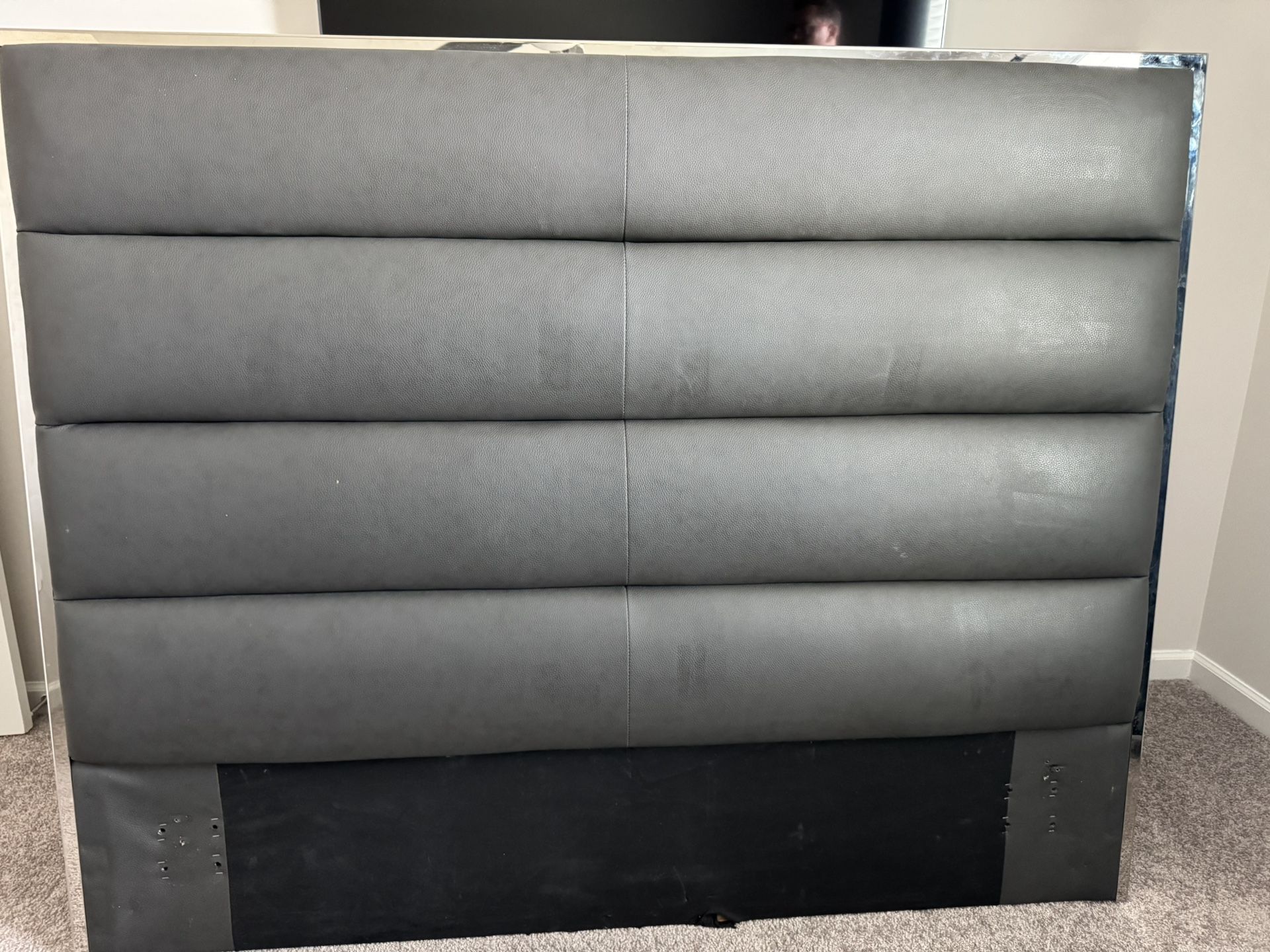 Modern Silver and Gray Queen Headboard