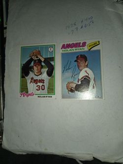 Nolan Ryan Topps Baseball Cards 1977 #650 & 1978 #400