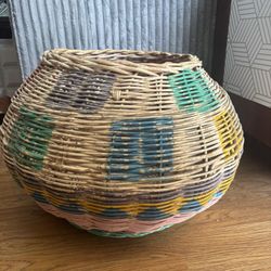 Large Basket Vintage Rainbow 