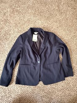 H&M Navy Single Button Blazer, Size L, New With Tags