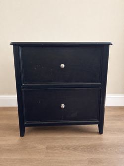 Black 2-Drawer Nightstand