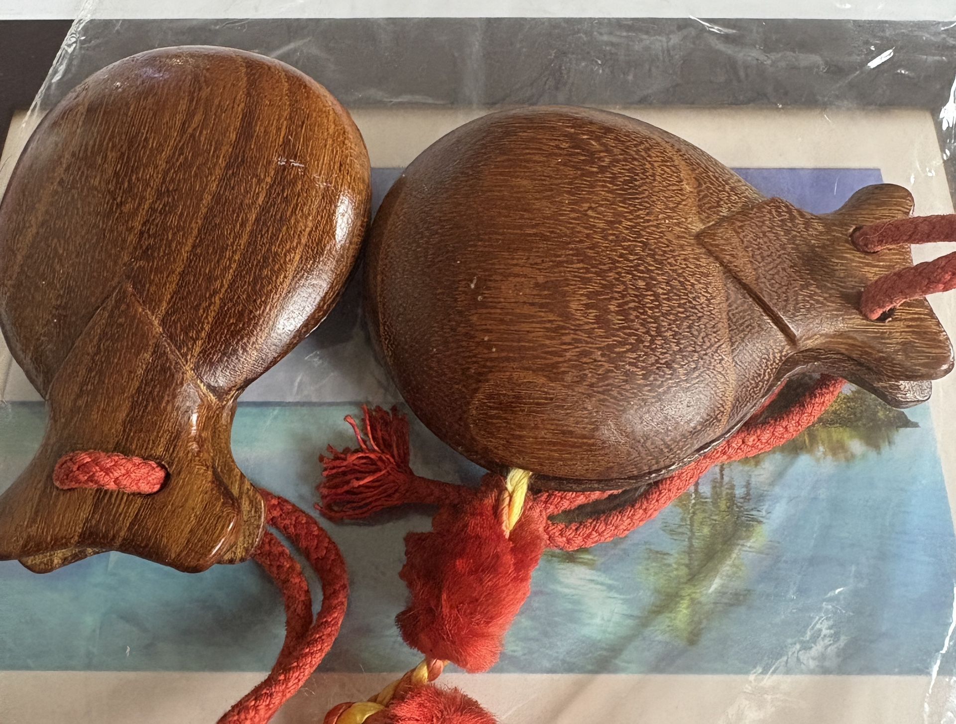 Vintage Flamenco Castanets (Percussion Instrument) 2 Pair Sold Together. (Castañuelas Españolas antiguas)