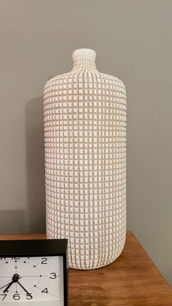 White bottle resin vase