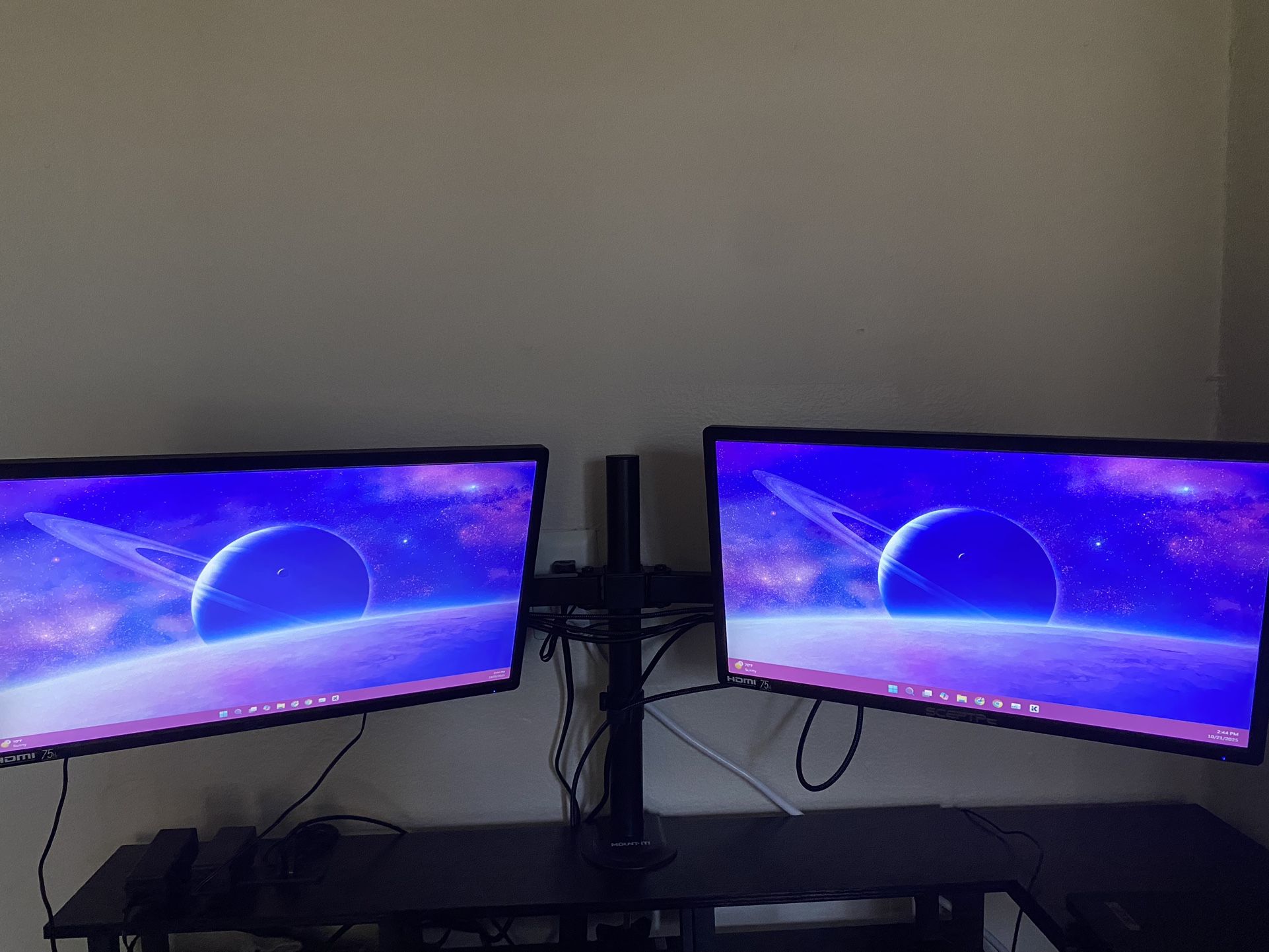 Dual 24 Inch Monitors Sceptpe Plus Desk amount