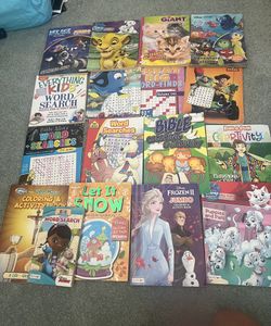 Set Of 17 Kids Word Search + Coloring Activity Books 