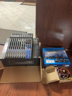 Speakers Plus Mixer, Microphones And Cables 
