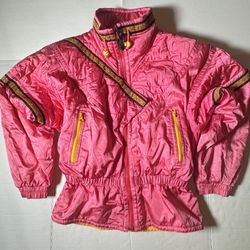 Pre Owned Good Last Photo  I have not tried to remove mark Kaelin Classic VTG Ski Snow Jacket  Hot Pink Orange  Women  Size 8