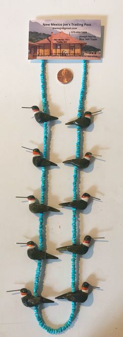 Natural sleeping beauty and richolite hummingbird necklace