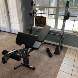 Work Out Station Bench/curl/leg Ext