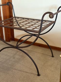 Vintage iron garden bench – French style, metal, patio, patio, Santee