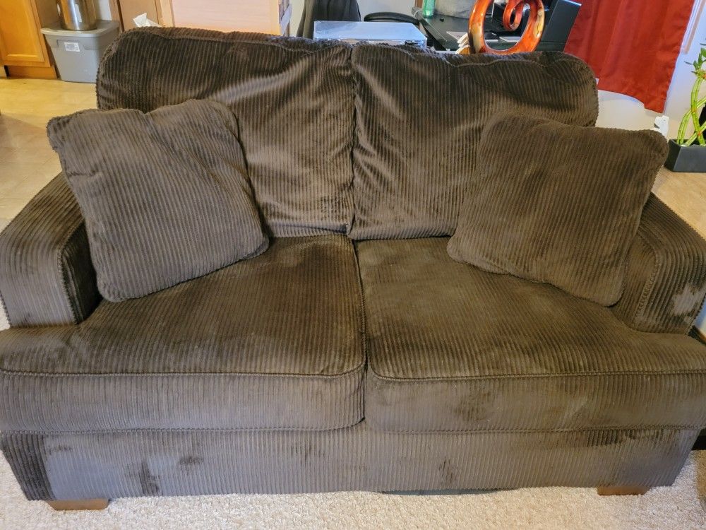 Ashley Brown Corduroy Couch And Love Seat for Sale in Sioux Falls