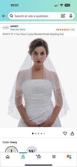 White Two-Tier, Fingertip Veil Brand New Never Used!