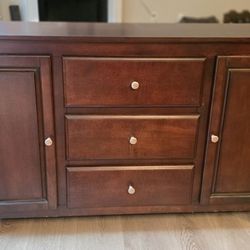 Sideboard Buffet - Solid Hardwood, 3 Drawers, 2 Cabinets w/ Shelves