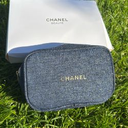 Chanel Makeup Pouch Blue Women Gift Regalos Mujer Valentine MRSP $120