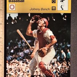 1977 Sportscaster Johnny Bench Cincinnati Reds Take-Charge Catcher Baseball Photo Large Over-sized Card HTF Collectible Vintage Japan MLB Major League