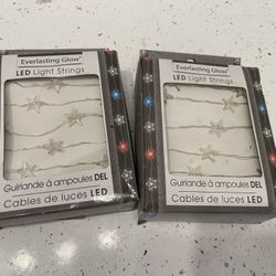LED Light Strings Right White Blue Star Lights 