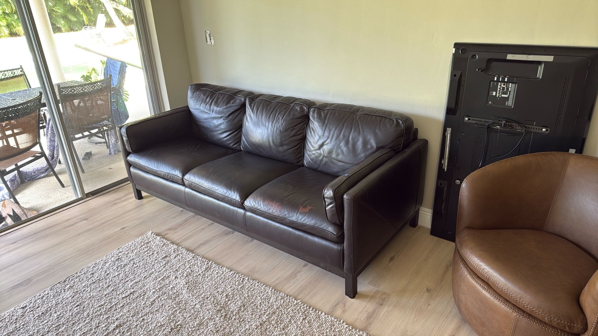 Brown Leather Couch 