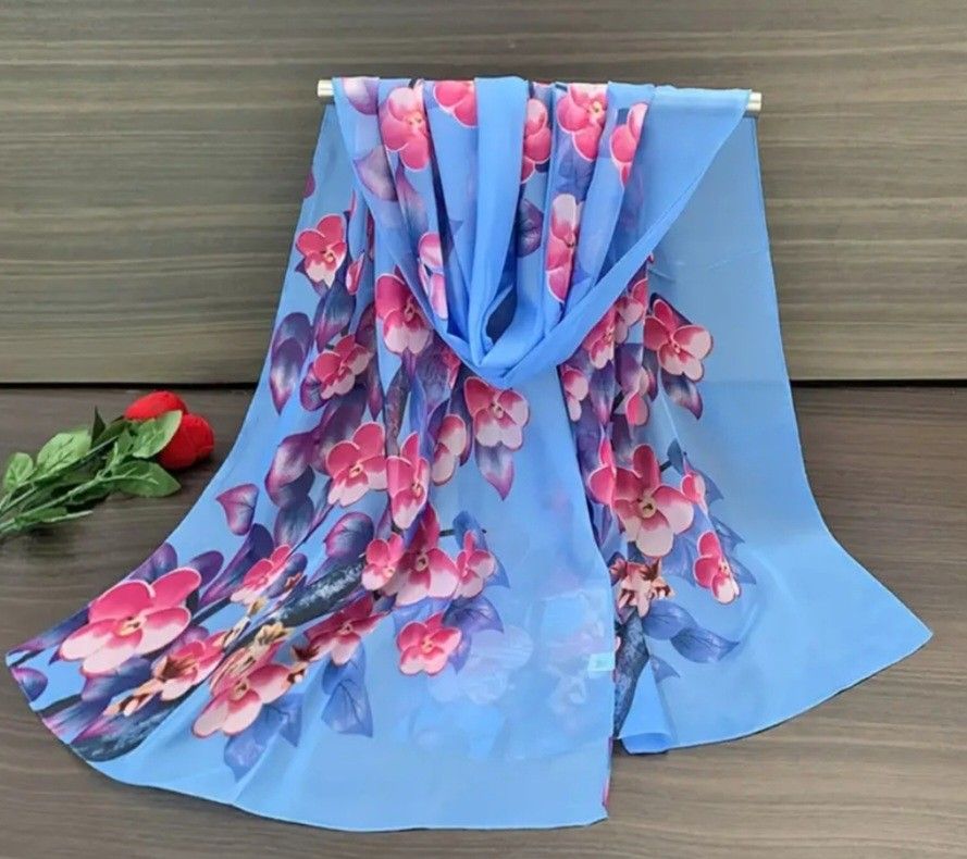 NEW CHIFFON FLORAL DESIGN SCARF 💙 $7 EACH