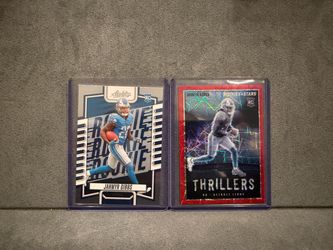 Jahmyr Gibbs 2023 Rookie RC 2 Card Lot Thrillers Red Prizm Absolute Lions