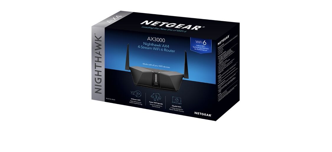 NETGEAR Nighthawk AX4 4-Stream AX3000 Wi-Fi 6 Router (RAX35-100NAS)