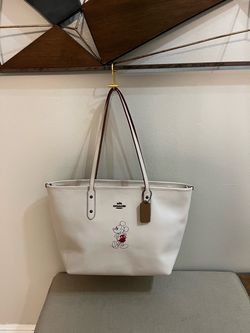 Coach x Disney Mickey Mouse White Leather Tote