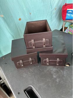 (3) leather photo albums