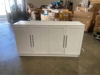 New Assembled Wood Sideboard Buffet Cabinet with Storage Doors and Adjustable Shelf Farmhouse