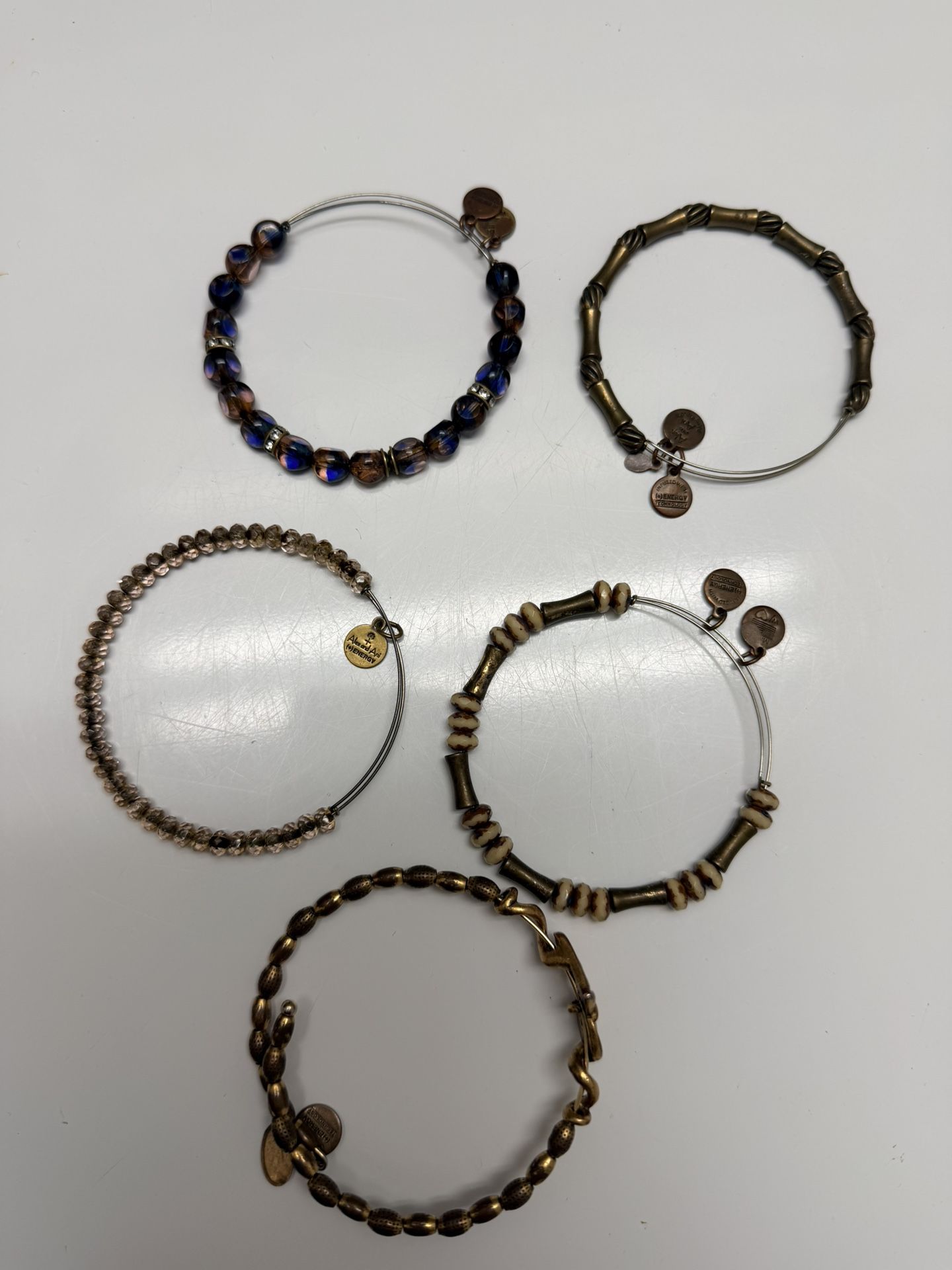 5 Alex and ani bracelets bamboo heart ivory glade bangle