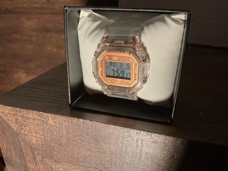 Activa Clear/Rose Gold Digital Square Watch