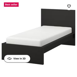 IKEA Malm Twin Bed frame With Nightstand