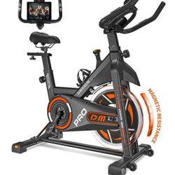 DMASUN Magnetic Resistance Exercise Bike, Indoor Cycling Bike Stationary, Cycle Bike with Comfortable Seat Cushion, Digital Display with Pulse