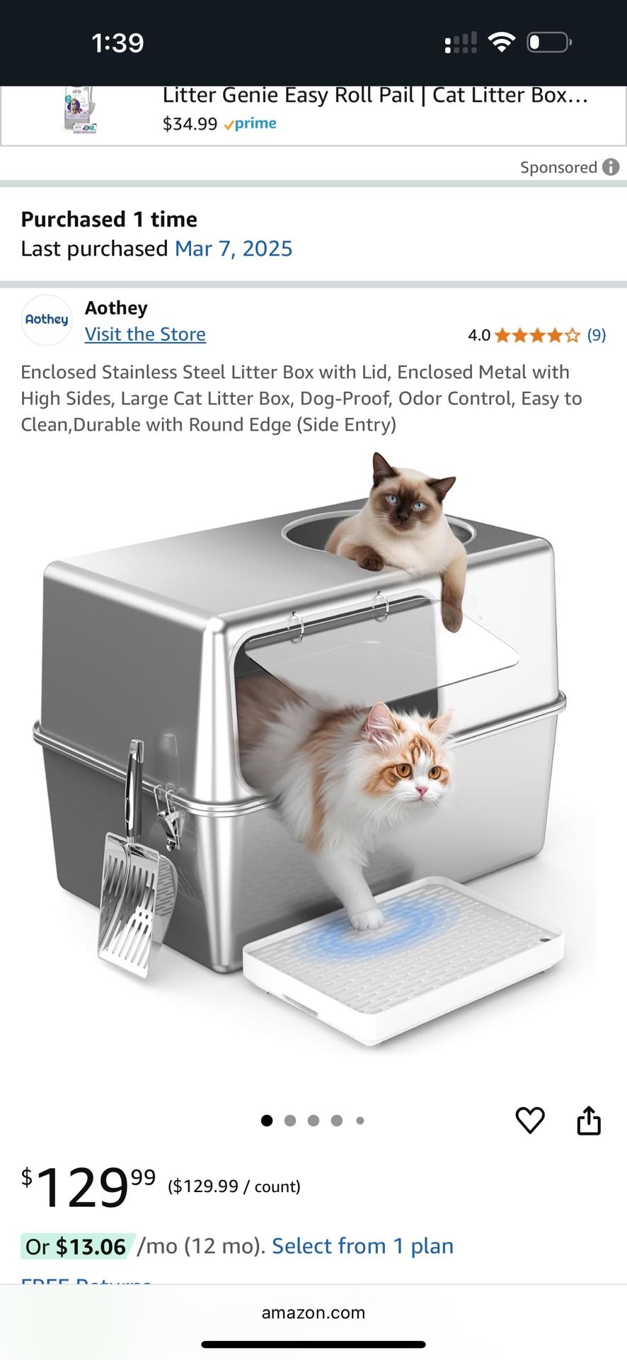 Stainless Steel Cat Littler Box