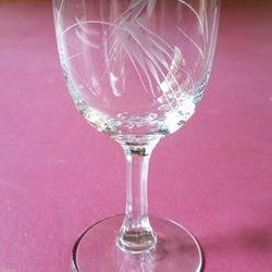 Mid-Century Etched Japanese Crystal Cocktail Glasses / 17 Qty. Port Wine Glasses