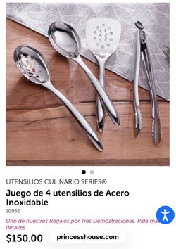 Princess house set de 4 utensilios de Acero Inoxidable
