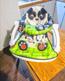 Fisher-Price Sit-Me-Up Floor Seat - Cute Panda Theme (Folds Flat)