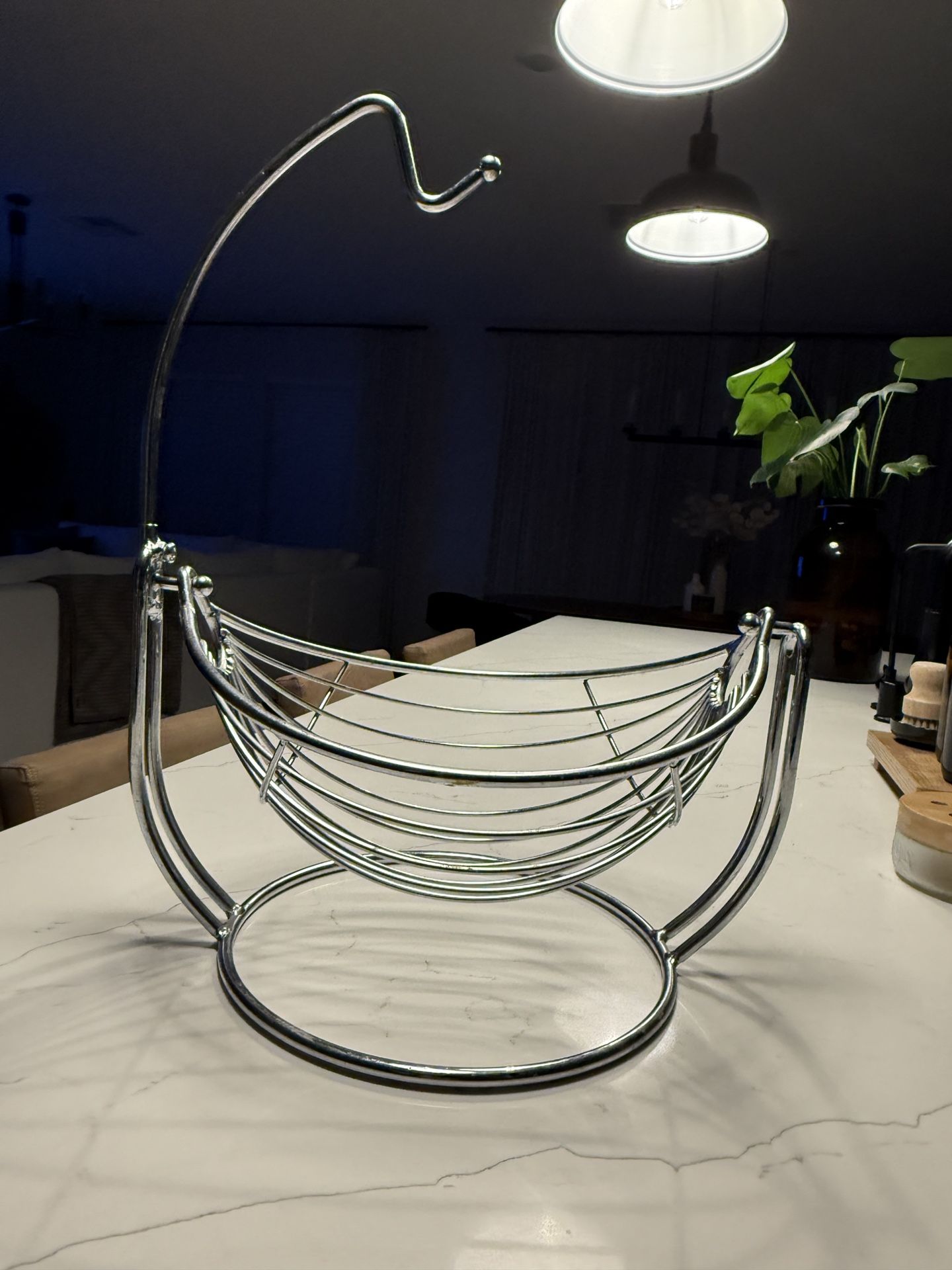 Chrome Fruit Basket with Banana Hanger