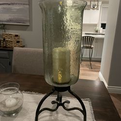 Large Glass Hurricane Candle Holder