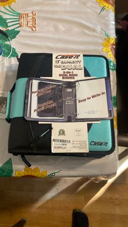 Case-it The Dual 2-in-1 Zipper Binder | Two 1.5-Inch D-Rings, 600 Sheet Capacity, Pencil Pouch & Multiple Pockets | School & Office Organizer 