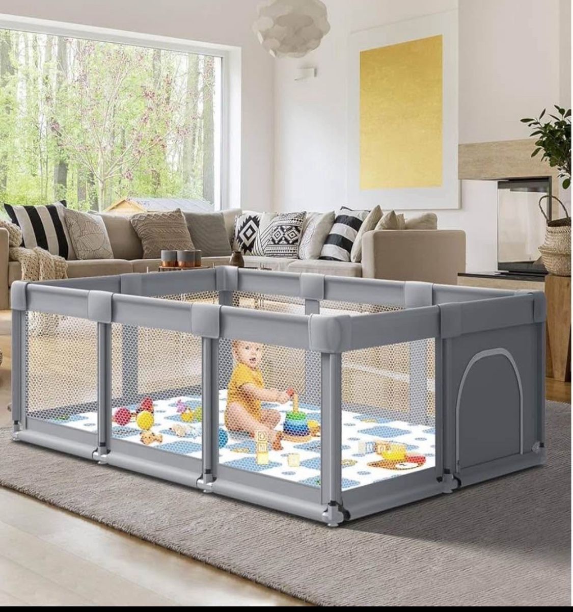 74" ×50" Large Baby Playpen